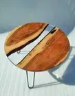 Clear Epoxy Resin Round Coffee Table Top, Epoxy Wooden Table Top, Home Decor To
