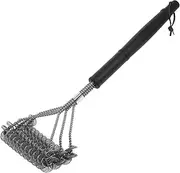 Kisangel Stainless Steel Cleaning Brush Camping Grill Cleaner Barbecue Grill Scrapers Silicone Basting Brush Grate Clean Kit BBQ Scrubber Egg Cleaner Egg Scrubber BBQ Silver Stainless Steel