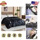 Heavyweight Heated Throw Blanket King Size - Flannel & Sherpa, Machine Washable