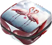 Period Bag,Sanitary Napkin Storage Bag,Flamingo Heart Cloud River,Tampon Holder for Purse