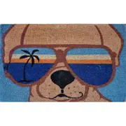 Solemate PVC Coir Puppy Sunnies 50x80cm Stylish Durable Outdoor Front Doormat