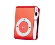 Mini MP3 Player Portable TF Card Slot Metal Clip USB Sport Digital Music Walkman for Running Red