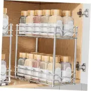 Pull Out Spice Rack Organizer for Inside Cabinet, Slide Out Chrome Spice