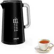 [KRUPS] Smart'n Light BW801810 Kettle, 5 Temperatures, 1.7 Litre Capacity, Stainless Steel Interior, Double-Walled, Black