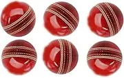 Cricket New Club Red Leather Ball for World Cup Match Sport Cricket Ball (Set of 6)