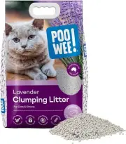 Poowee! Clumping Lavender Litter 7.5kg Free And Fast Delivery