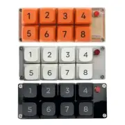 8 Key Small Keyboard with Macro Functions Ergonomic Single Handed Operates