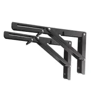Folding Shelf Brackets - Heavy Duty Metal Collapsible Shelf 10 Inch Black