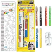 Growth Chart - Doodling Height Measure Decals,Decorative Growth Wall Sticker for Nursery Kids Bedroom Classroom Playroom