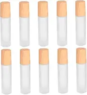 Vaguelly 10pcs Refillable Essential Oil Roller Bottle Frosted Glass with Rolling Bead for Massage and Skin Care Durable and Portable Storage