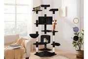 BEASTIE Cat Tree Scratcher Furniture with Anti-tip Kit 203cm Black