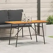 Dining Table - Black, 110x55x62 cm, Made from Solid Acacia Wood,Outdoor Tables-4108269