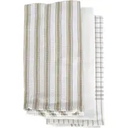3PK J.Elliot 70cm Gardenia Tea Towels/Cloth Cotton TAU/WHT Kitchen Dish/Hand Dry