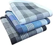 [Perfeclan] 3Pcs Mens Cotton Handkerchiefs Hanks for Father's Day Concerts Party Celebration