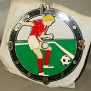VINTAGE 1984 Ramar IND Plastic Clock Face Soccer Player 6" x 5.75"