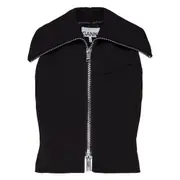 [GANNI] Bonded Crepe Zip Vest