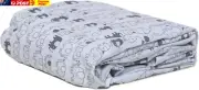 Printed Travel Cot Fitted Sheet, White and Grey Elephants