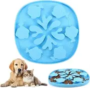 Joyfia Licking Mat with Suction Cups for Dogs Cats, Silicone Slow Feeder for Small Medium Breeds, Lick Mat for Anxiety Relief, Enrichment Toys for Boredom, Pets Treat Peanut Butter Feeding Mat (Blue)