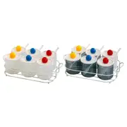 Condiment Jars Salts Sugar Spice Pepper Jar Dustproof Condiment Storage Set