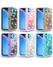 iPhone 12 Mini Protective Glitter Liquid Bumper Case 6 Pcs Lot