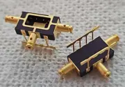 Rare New Old Stock Gold Ceramic IC Carrier RF / Power Chip W/Gold Leads 3 Output