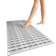 Shower Bath Mat Non-Slip Strong Suction Bathtub Mat Bathroom Floor Mat with Drain Holes-Grey