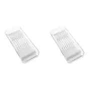 2x Madesmart Clear Soft Grip In-Drawer Kitchen Knife Storage Organiser Grey