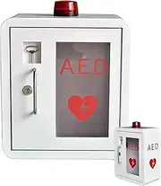 AED Defibrillator Storage, AED Defibrillator Cabinet Wall-Mounted Transparent Defibrillator Storage Box with Light and Alarm for Home, Nursing, Bus, Public Places - Fits Most AED Models.