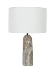 Sandrine 1 Light Tapered Table Lamp in SilverTravertine