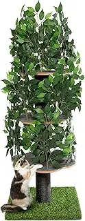 Cat Tree Scratching Post for Climbing, Hiding and Sleeping - Cat Tower for Indoor Cats with Interchangeable Leaves - Multilevel, Easy to Assemble - Pet-Safe Materials, Durable and Sturdy Construction