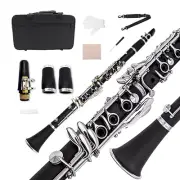 Bb Key Clarinet Ebonite wood nickel Plated Key 17 Keys No disassembly #C4