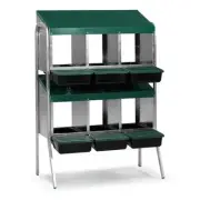 Nesting Box Metal Rollaway Battery - 6 Hole - Double Row, Single Sided with Legs