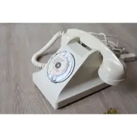 在飛比找蝦皮購物優惠-法國 U43 轉盤式電話 撥盤電話 象牙白 古董