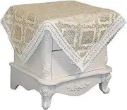 Nightstand Tablecloth,Farmhouse Tablecloth,Side Table 31*31 inch Gold