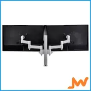 Atdec AWMS-2-4640 Dual Monitor Arms C Clamp - Silver
