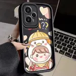 XIAOMI 適用於小米 POCO F3 GT 手機殼卡通可愛少女天使眼階梯薄蓋防震加厚全包保護殼