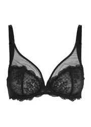 Simone PÉRÈLE Reve Lace Underwired Plunge bra - Black - 34F 34F