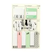 10PCS Creative Cute Cartoon Week Plan N Times Post Sticky Note Pocket Account Accessories Free Stickers(White)