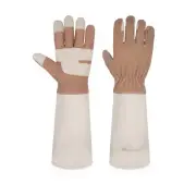 Long Sleeve Pigskin Leather Gardening Gloves Thorn Proof Rose Pruning Work Glove