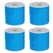 4 Rolls Nylon String Cord 45 Yards 0.8mm Nylon Cord Beading, Lake Blue