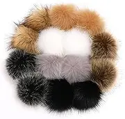 Faux Fur Pom Pom Balls,14Pcs Fluffy Pom Pom for Hats,3.9" DIY Craft Pompoms for Hats Beanie Shoes Scarves Gloves Bags Accessories
