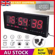 Digital Large Jumbo LED Wall Desk Clock W/ Calendar Temperature Decor 4819 Red