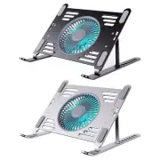 Aluminum Laptop Cooling Pad Adjustable Stand USB Power Notebook Risers Holder