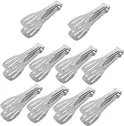 CRILSTYLEO 10pcs Stainless Steel Mini Tongs Compact Food Serving Tongs for Ice Sugar Appetizers for Breakfast Family Gatherings Tea Parties and Weddings