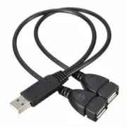 1* USB 2.0 A Male To 2 Dual Female Jack Y Splitter Hub Hot~ Power J1Y4