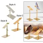 Stainless Steel Shoe Display Rack Adjustable Height Prop Rack for Store