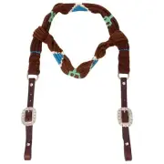 HILASON Horse 100% Wool Headstall Woven Brown