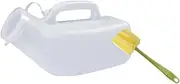 Mens Pee Bottle Men Potty Urinary Container with Cleaning Brush for Seniors Children, White
