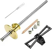 Dovetail Jig Wheel Marking Gauge Tool Set, 1 Bearing Wheel Cutter for Soft Wood, 1 Locked Wheel Cutter for Hardwood,1 Screwdriver,1 Woodworking Pencil,Inch & MM Scale Ruler(Brass)