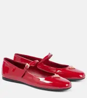 [Prada] Prada Logo patent leather Mary Jane flats AU 5.5 red